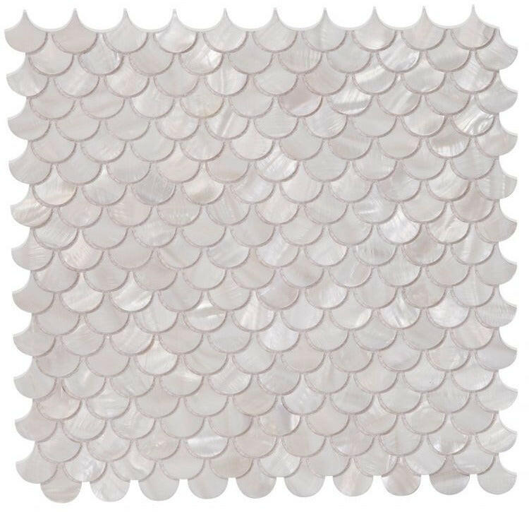 Perry White Scale Pearl Mosaic Wall Tile-Pearl Mosaic-American Tile Depot