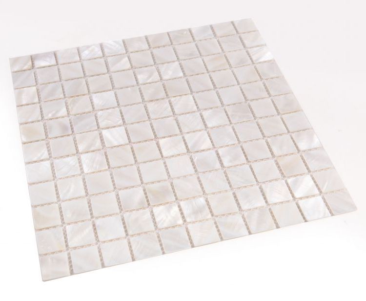 Perry White Square Pearl Mosaic Wall Tile-Pearl Mosaic-American Tile Depot