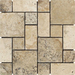 Philadelphia Travertine 3-Pieced Mini-Pattern Tumbled Mosaic Tile-Travertine Mosaic-American Tile Depot