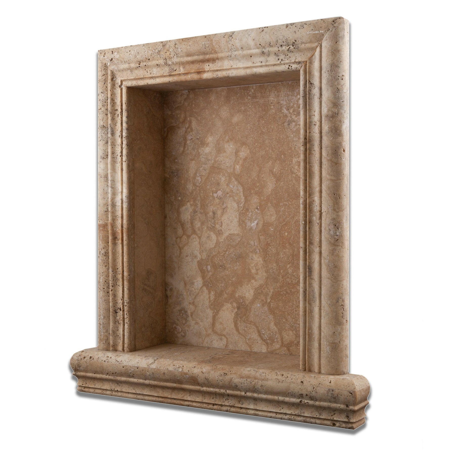 Philadelphia Travertine Hand-Made Custom Shampoo Niche / Shelf - LARGE - Honed-Accessories-American Tile Depot