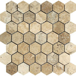 Philadelphia Travertine Tumbled 2'' Hexagon Mosaic Tile-Travertine Mosaic-American Tile Depot