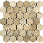 Philadelphia Travertine Tumbled 2'' Hexagon Mosaic Tile-Travertine Mosaic-American Tile Depot