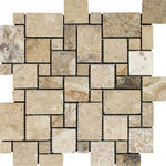 Philadelphia Travertine Tumbled Mini Versailles Mosaic Tile-Marble Mosaic-American Tile Depot