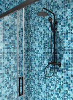 Phoenix Jasper Blue Polished Square Glass Mosaic Tile-Recycled Glass Mosaic-American Tile Depot