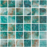 Phoenix Jasper Green Polished Square Glass Mosaic Tile-Recycled Glass Mosaic-American Tile Depot