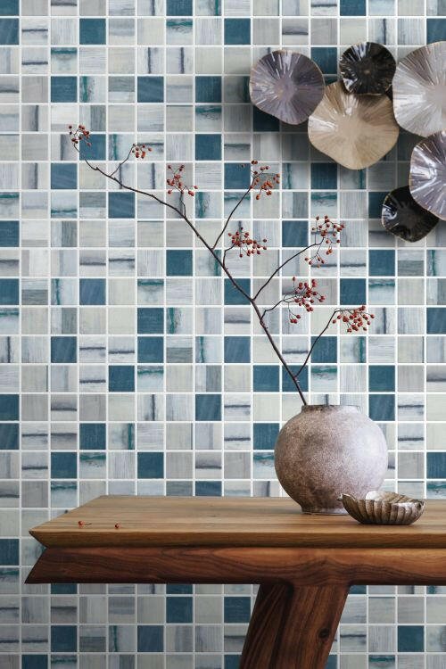 Phoenix Jasper Grey Square Glass Mosaic Tile-Recycled Glass Mosaic-American Tile Depot