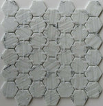 Phoenix Marbling Azul Hexagon Glass Mosaic Tile-Recycled Glass Mosaic-American Tile Depot