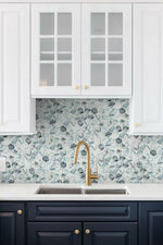 Phoenix Marbling Azul Hexagon Glass Mosaic Tile-Recycled Glass Mosaic-American Tile Depot