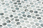 Phoenix Penny Azul Circular Glass Mosaic Tile-Recycled Glass Mosaic-American Tile Depot