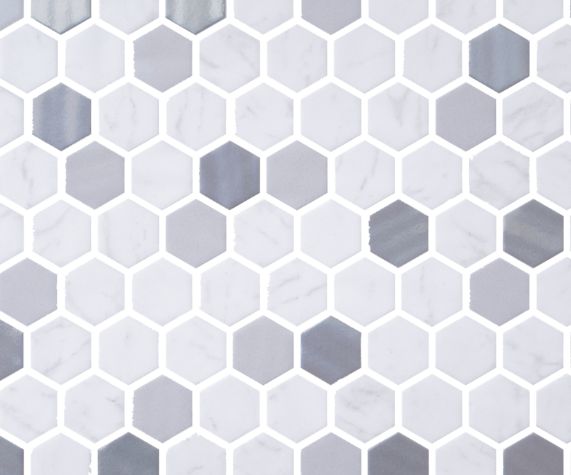 Phoenix Stoneglass Ocean Matte Hexagon Glass Mosaic Tile-Recycled Glass Mosaic-American Tile Depot