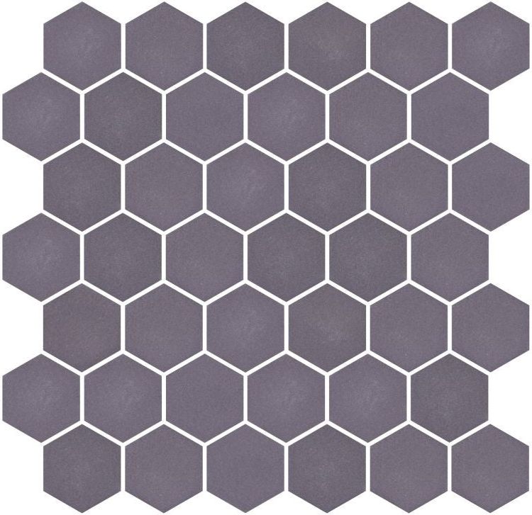 Phoenix Stoneglass XL Grey Matte Hexagon Glass Mosaic Tile-Recycled Glass Mosaic-American Tile Depot