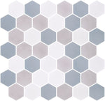 Phoenix Stoneglass XL Sky Matte Hexagon Glass Mosaic Tile-Recycled Glass Mosaic-American Tile Depot