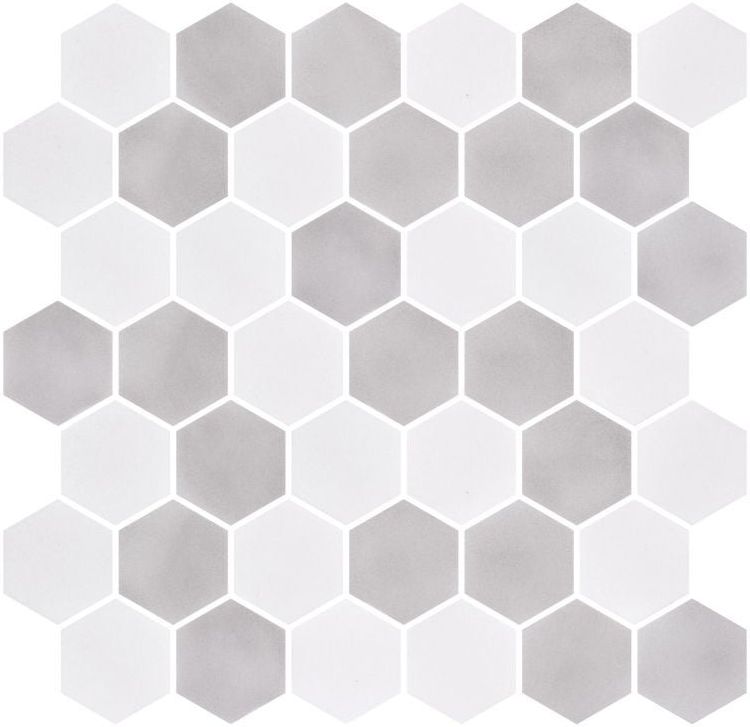 Phoenix Stoneglass XL Soft Matte Hexagon Glass Mosaic Tile-Recycled Glass Mosaic-American Tile Depot