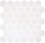 Phoenix Stoneglass XL White Matte Hexagon Glass Mosaic Tile-Recycled Glass Mosaic-American Tile Depot