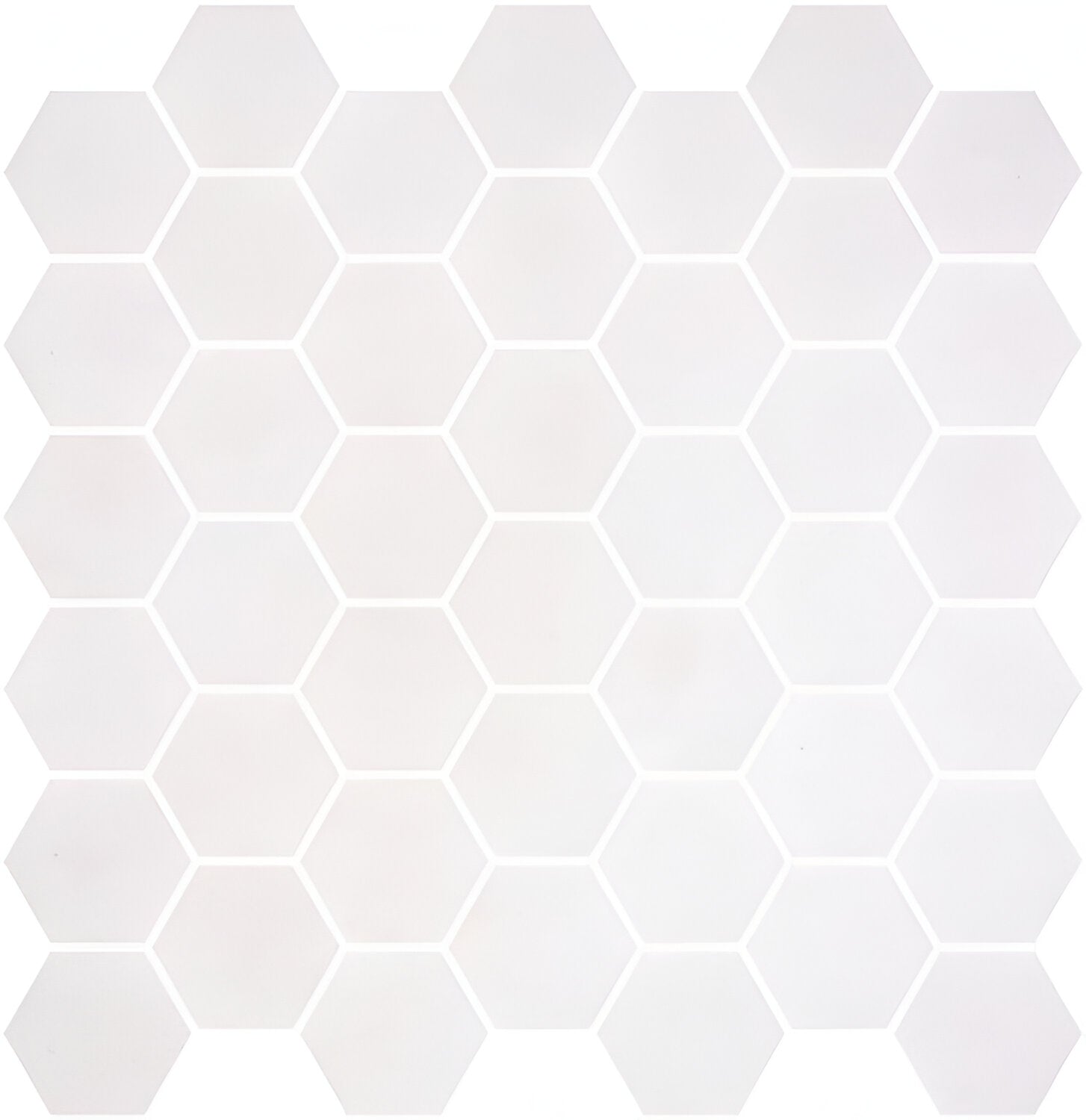 Phoenix Stoneglass XL White Matte Hexagon Glass Mosaic Tile-Recycled Glass Mosaic-American Tile Depot