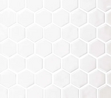 Phoenix Stoneglass XL White Matte Hexagon Glass Mosaic Tile