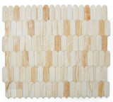 Precious Stone Piano Onyx Ivory Polished Arch Marble Mosaic Tile