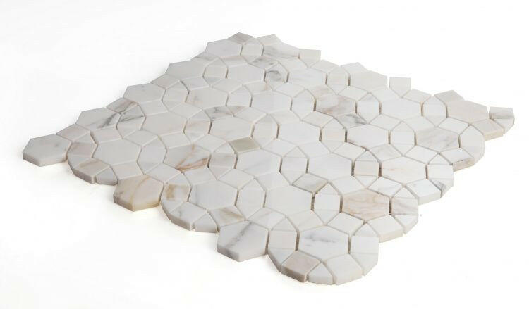 Planet Calacatta Honed Circular Marble Mosaic Tile-Marble Mosaic-American Tile Depot