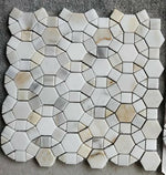 Planet Calacatta Honed Circular Marble Mosaic Tile-Marble Mosaic-American Tile Depot