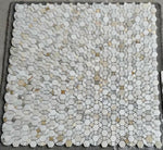 Planet Calacatta Honed Circular Marble Mosaic Tile-Marble Mosaic-American Tile Depot