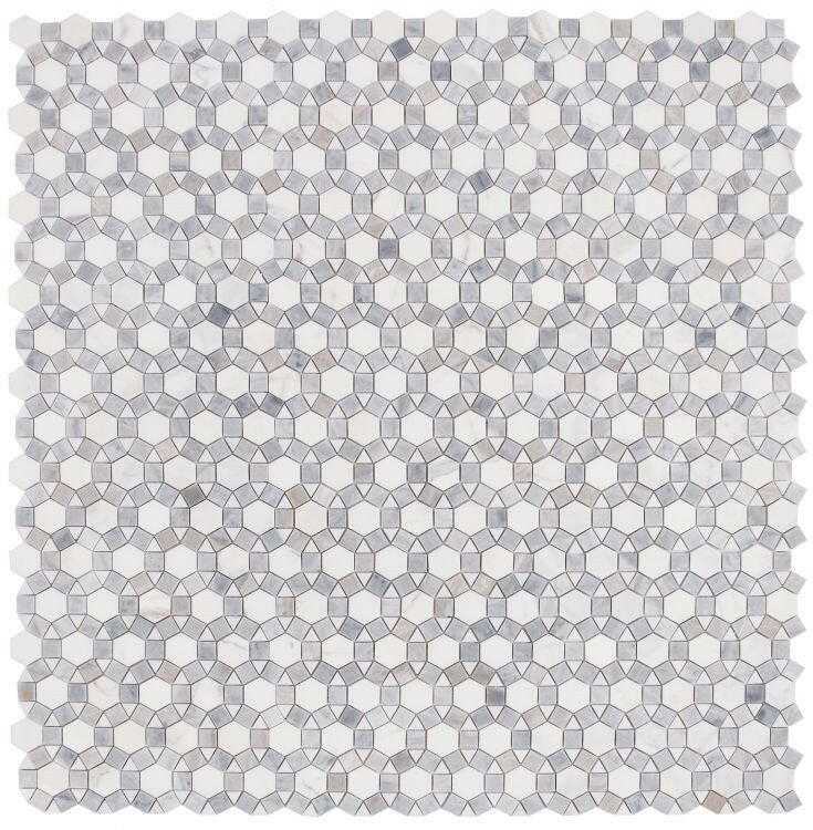 Planet Dusk Polished Circular Marble Mosaic Tile-Marble Mosaic-American Tile Depot