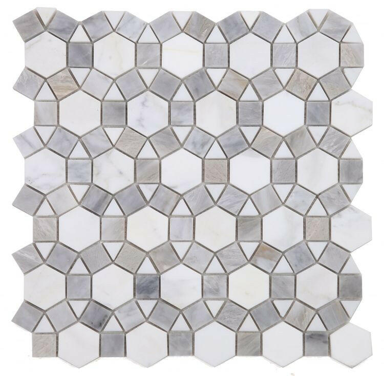 Planet Dusk Polished Circular Marble Mosaic Tile-Marble Mosaic-American Tile Depot