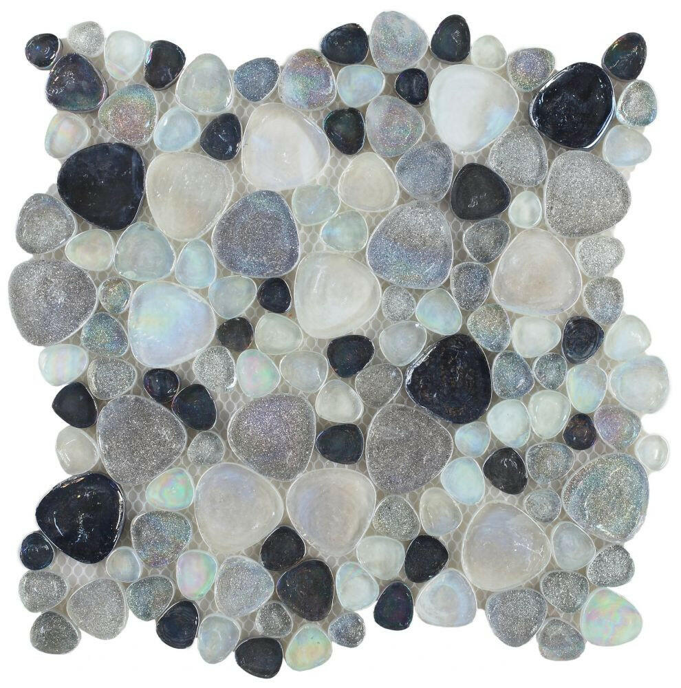 Preach Inari Grey Pebble Glass Mosaic Wall Tile-Glass Mosaic-American Tile Depot