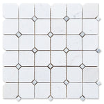 Precious Stone Clipped Milky White Honed Square Marble Mosaic Tile-Marble Mosaic-American Tile Depot