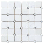 Precious Stone Clipped Milky White Honed Square Marble Mosaic Tile-Marble Mosaic-American Tile Depot