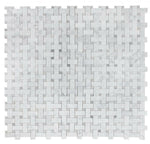 Precious Stone Cross Loft Polished Basketweave Marble Mosaic Tile-Marble Mosaic-American Tile Depot