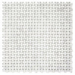 Precious Stone Cross White Basketweave Mosaic Wall Tile-Mixed Mosaic-American Tile Depot