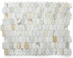 Precious Stone Piano Calacatta Gold Polished Arch Marble Mosaic Tile-Marble Mosaic-American Tile Depot