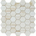 Premium White Onyx VEIN-CUT Polished 2" Hexagon Mosaic Tile-Marble Mosaic-American Tile Depot