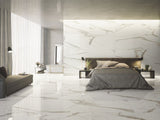 24 X 48 Prestigio Calacatta Lucido Polished Marble Look Porcelain Tile