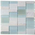 Prime Blue Multi-Sized Rectangular Mosaic Wall Tile-Mixed Mosaic-American Tile Depot