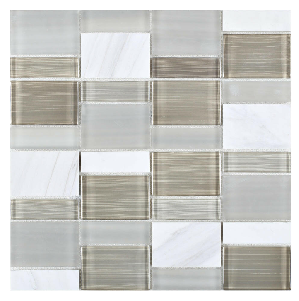 Prime Sea Salt Multi-Sized Rectangular Mosaic Wall Tile-Mixed Mosaic-American Tile Depot