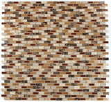 1 x 2 Garnet Brick Princess Mosaic Wall Tile