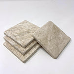 Queen Beige Marble Handmade Coasters - Set of 6-Marble Coasters-American Tile Depot