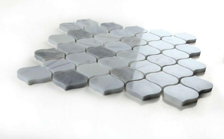 Rain Calacatta Silver Grey Polished Arabesque Marble Mosaic Tile-Marble Mosaic-American Tile Depot