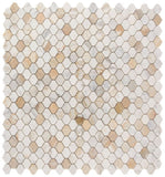 Rain Calacatta Gold Honed Arabesque Marble Mosaic Tile