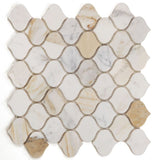 Rain Calacatta Gold Honed Arabesque Marble Mosaic Tile