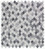Rain Calacatta Grey Polished Arabesque Marble Mosaic Tile
