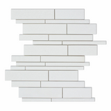 Thassos White Marble Polished Random Strip Mosaic Tile