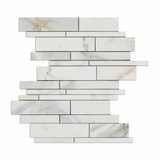 Calacatta Gold Marble Polished Random Strip Mosaic Tile