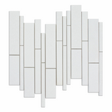 Thassos White Marble Honed Random Strip Mosaic Tile