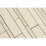 Crema Marfil Marble Polished Random Strip Mosaic Tile