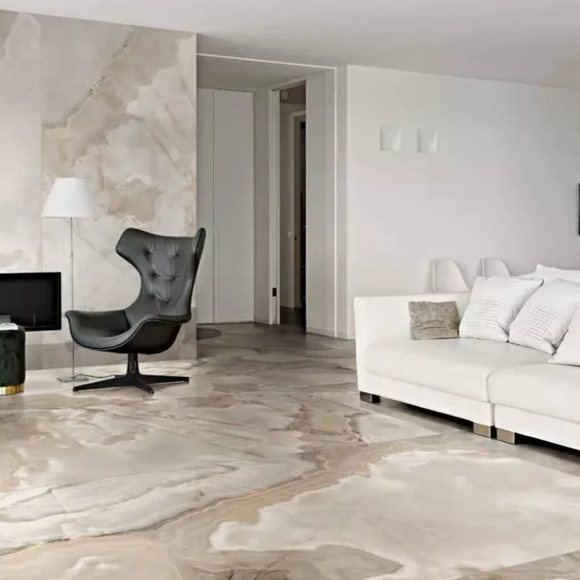 24 X 48 Reves Noisette Glossy Onyx Look Porcelain Tile