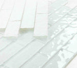 Ripple White Glossy Linear Glass Mosaic Tile-Glass Mosaic-American Tile Depot