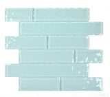 Ripple Turquoise Glossy Linear Glass Mosaic Tile