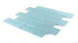 Ripple Turquoise Glossy Linear Glass Mosaic Tile